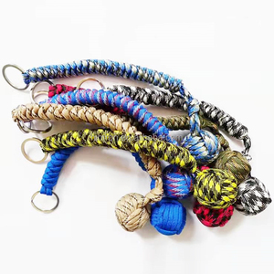 Cordino Intrecciato Mimetico Personalizzato con Sfera in <span class=keywords><strong>Acciaio</strong></span> Inox, Portachiavi in Paracord per Campeggio ed Escursionismo - Product Image 1