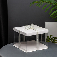 Direct Factory Wholesale 10'' 12''14'' 16'' Transparent Paper Boxes Plastic Tall Cake Box
