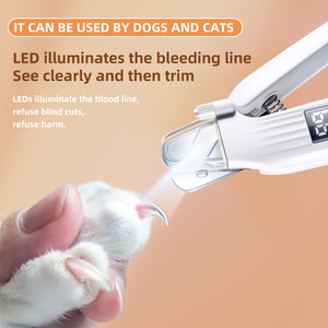 Petdom Coupe-ongles USB pour animaux de compagnie avec lumière et polissage, ciseaux à ongles pour chien, deux en un - Product Image 4