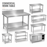 Mesa de Preparación de Acero Inoxidable para Restaurante con Estante Trasero para Cocinas de Hotel, Proveedor de Equipos Personalizados OEM