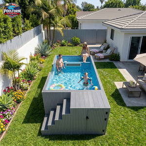 5ft Deep Modern WPC Wood Container Family Swimming <b>Pool</b> Fiberglass Corrosion-resistant Outdoor Above Ground <b>pool</b> - Product Image 2