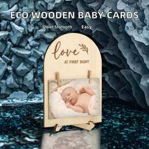 <span class=keywords><strong>Cadre</strong></span> <span class=keywords><strong>photo</strong></span> commémoratif en bois écologique pour bébé, découpé au laser, à fixation murale, idéal pour les nouveau-nés – Vente directe usine - Product Image 2