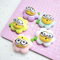 Fleurs jaunes avec lunettes dessin animé résine épingle à cheveux coque de téléphone pendentif chaussures lot décodent bricolage résine moules pour la décoration