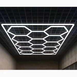 Plafonnier LED hexagonal en alliage d'aluminium, blanc neutre (4100K), angle de faisceau 360°, AC 85-265V, IP20, IRC80, pour garage de stationnement - Product Image 1