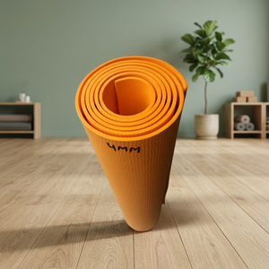 Tapis de yoga Pilates pliants écologiques imprimés sur mesure équipement de fitness portable en caoutchouc tapis de couleur orange pour usage extérieur - Product Image 4