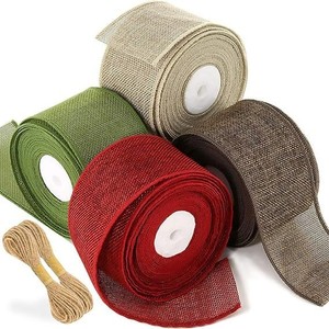 Ruban en toile de jute vintage de 4 cm x 5 m, disponible en plusieurs couleurs, pour bouquets floraux et décoration de maison de style campagnard - Product Image 1