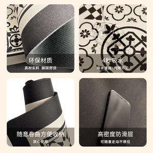 Alfombra de baño de estilo marroquí, rectangular, absorbente, de secado rápido, antideslizante, para sala de estar, dormitorio, baño, balcón - Product Image 4