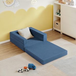 TenderPlayful Factory <span class=keywords><strong>Lit</strong></span> de voyage personnalisé pour tout-petits 3 en 1 Canapé-<span class=keywords><strong>lit</strong></span> convertible Portable Flip Openwith Housse lavable Bleu marine - Product Image 4