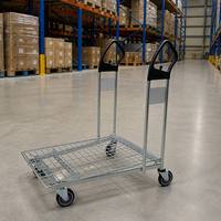 Chariot de transport robuste pour espèces et marchandises, idéal pour les entrepôts et magasins en libre-service de style IKEA