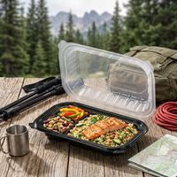Boîte à emporter jetable de 9*6 pouces en PP de qualité alimentaire, sans PFAS, sans BPA, micro-ondable, pour la préparation des repas au restaurant