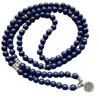 Collier Pendentif Islamique Géométrique 108 Perles Lotus Pierre de Guérison Nœud de Prière Méditation Yoga Chakra Cadeau