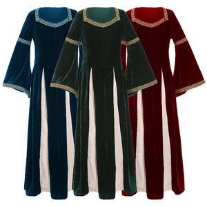 Renacimiento Retro Edad Media Niñas Ropa Canción y danza Drama Escenario Ropa Mangas acampanadas Falda larga - Product Image 3