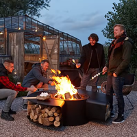 Bol à feu de bois en acier corten pour jardin table à manger pour barbecue