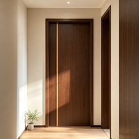 Porte intérieure élégante en WPC noyer, design moderne, insonorisée et étanche, idéale pour chambre, villa, hôtel, résidence