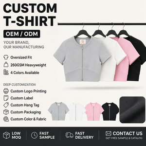 <span class=keywords><strong>Cardigan</strong></span> Estivo Slim Fit a Maniche Corte Elasticizzato con Cerniera Piccola e Design che Stringe in Vita, Stile Americano che Scopre la Pancia - Product Image 1