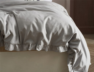 Set di Biancheria da Letto di Lusso in Microfibra con Volant, 3 Pezzi, <span class=keywords><strong>Copripiumino</strong></span> <span class=keywords><strong>Grigio</strong></span>, Misure Queen e King, Vendita all'Ingrosso - Product Image 6