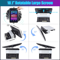 Autoradio Android 10 pouces simple DIN 360 °   Écran tactile rotatif GPS Navi BT WiFi FM USB Lecteur multimédia Stéréo Autoradio