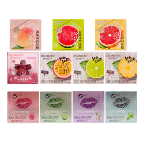 Caramelos de Menta con Sabor a Frutas Kiss Delicias, Caramelos Duros con Sabor a Menta y Flor de Cerezo para Refrescar el Aliento, 50g - Product Image 1