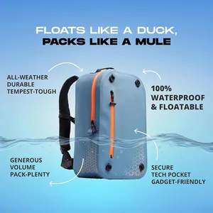 Waterproof Backpack Men 30L Submersible Dry Bag Backpack With Laptop Cover Airtight Zippers For Boat Fishing Kayak Motorcycle