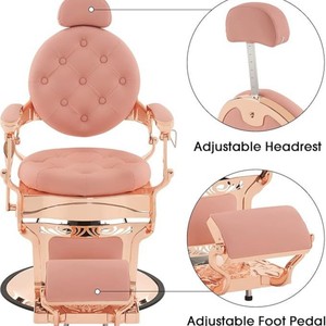 Silla de Barbero Retro de Metal Resistente HZ8799PP, Silla Hidráulica Reclinable para Salón de Belleza y Spa, Uso Comercial - Product Image 3