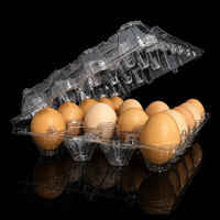 Boîte à œufs empilable en PET transparent de qualité alimentaire, 20 unités, avec design en forme de coquille, pour les fermes avicoles et les supermarchés