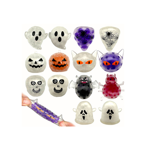 Jouets anti-stress pour Halloween : Cadeaux de fête, citrouille, fantôme, chauve-souris, diable, jouets mochi squishy à presser en silicone et plastique pour enfants - Product Image 1