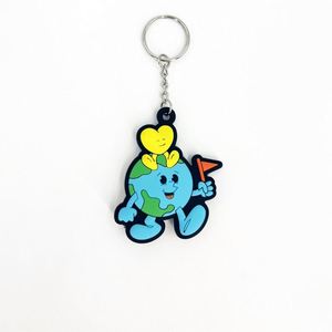 Custom Cartoon Heart PVC Keychain Soft Rubber Double Sided Bag Pendant <b>Key</b> <b>Ring</b> - Product Image 4