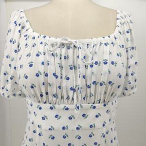 ALBB019 Robe imprimée florale en crêpe de viscose 100% pour femmes avec fermetures à glissière lavable au genou - Product Image 6