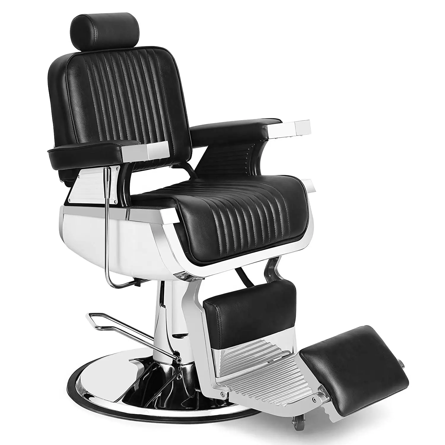 Với Footrest/Trắng Salon Styling Chairs Barber Chair Salon Thiết Bị Tóc Salon Nội Thất Gỗ Cắt Tóc Gỗ/Kim Loại