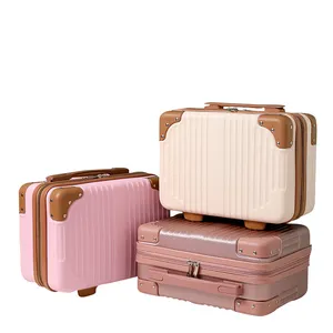 थोक सूटकेस 14 इंच-मिनी पोर्टेबल छोटे सूटकेस महिला प्यारा कॉस्मेटिक मामले 14 इंच छोटे सूटकेस सामान भंडारण बैग