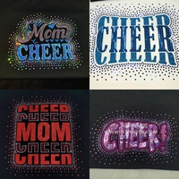 Transferts thermocollants personnalisés en strass rose fuchsia pour maillots de cheerleading