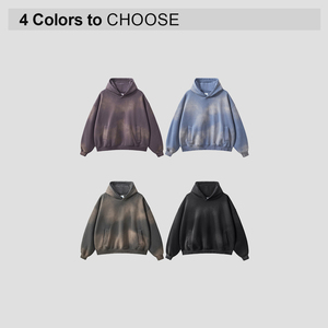 Chất Lượng Cao Thời Trang Phố Cổ Điển Axit Rửa Dày Quá Khổ Nặng Trống Lông Cừu Áo Tùy Chỉnh Bông Pha Trộn Người Đàn Ông Áo - Product Image 2