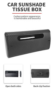 Venta Directa de Fábrica: Accesorios Universales para Automóviles, Caja de Pañuelos con Diseño de Fibra de Carbono y Gancho para Colgar en el Visor - Product Image 4