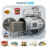 SUMPOT Water Spray Retort Autoclaaf voor de verwerking van glazen potten met saus, chilipeperpasta en tomatenpuree
