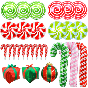 Globos de Decoración Navideña al por Mayor, Color Rojo y Verde, Caja de Regalo en Forma de Bastón, Globos Redondos <span class=keywords><strong>para</strong></span> Decorar el Hogar en Interiores - Product Image 2