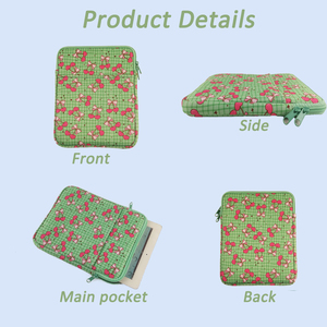 Funda de neopreno para libro, funda para portátil de 3 tamaños con cremallera, funda para Kindle con estampado de logotipo
