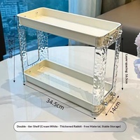 Étagère de rangement double niveau portable et détachable en plastique, motif glacier, style luxe léger, pour cosmétiques