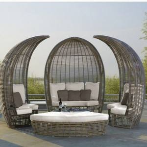 Garden Courtyard Villa B & B Park Scenic Spot Canapé-lit d'extérieur moderne en métal personnalisé avec grand auvent Design durable - Product Image 3