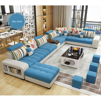 Ensemble de canapés en tissu en forme de L de luxe, meubles de salon, design moderne de haute qualité, grand format, respectueux de l'environnement, canapé multifonctionnel