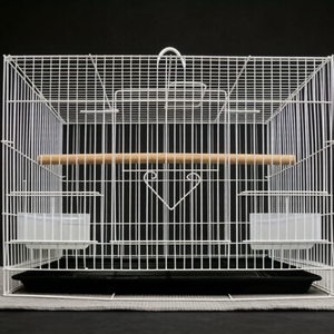 Cage d'élevage pour oiseaux en acier inoxydable, grande cage simple pour perroquets avec plateau en plastique et emballage en boîte - Product Image 2