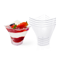 Mini gobelets à dessert en plastique transparent à mur unique pour apéritifs de fête au vin pouding à la crème glacée