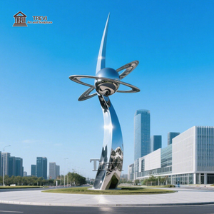 Grande statue extérieure en métal en acier inoxydable Sculpture de <span class=keywords><strong>rond</strong></span>-<span class=keywords><strong>point</strong></span> de ville en acier inoxydable en métal à vendre - Product Image 2
