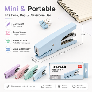 <span class=keywords><strong>Agrafeuse</strong></span> manuelle couleur macaron avec logo personnalisé, agrafes n°10, <span class=keywords><strong>agrafeuse</strong></span> manuelle en plastique durable, capacité de 25 feuilles pour le bureau et l'école - Product Image 5