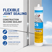 Scellant en silicone durable et imperméable de 300 ml pour sanitaires et travaux de construction, idéal pour les joints des robinets de salle de bain, des fenêtres, des portes et des bâtiments