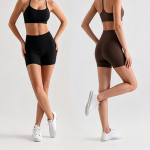 Shorts de Yoga de Cintura Alta para Mujer, Shorts Deportivos de Nailon, Transpirables, que Absorben la Humedad, para Fitness y Ciclismo - Product Image 1