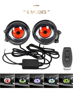 Feux de brouillard LED pour <span class=keywords><strong>voiture</strong></span> 12V Devil Eye 6 modes avec télécommande, yeux de démon pour voitures, clignotants dynamiques, phare LED - Product Image 3