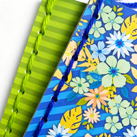 Cuaderno Escolar con Encuadernación de Hilo de Colores, 200 x 148 mm, Cuaderno de Escritura Rayado con Cubierta con Estampado Floral para Estudiantes de Filipinas