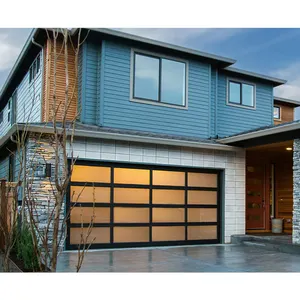 Hihaus Custom Modern American Automatic Electric Aluminium Glass Garage Door