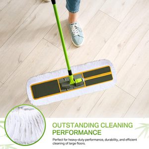 Mop per Pulizia Commerciale per Hotel e Palestre, in Cotone, per Polvere e Pavimenti, Rettangolare Piatto, con Testa in Alluminio, per Uso Bagnato e Asciutto - Product Image 4