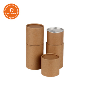 Flat Edge Smell Proof Paper Tube Brown Kraft Round Tube Packaging Cosmetic Cylinder Paper Box for Essential Oil Bottle